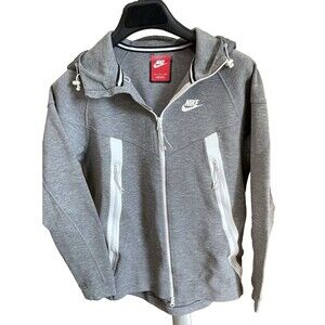 Nike Tech Fleece Hoodie Jacket Gray Full Zip Hybrid Windbreaker Men’s S